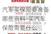 汽车买保险要准备哪些资料-买汽车保险需要什么