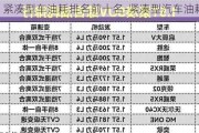 紧凑型车油耗排名前十名-紧凑型汽车油耗排行