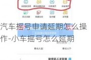 汽车摇号申请延期怎么操作-小车摇号怎么延期