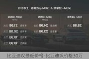 比亚迪汉最低价格-比亚迪汉价格30万