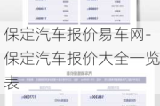 保定汽车报价易车网-保定汽车报价大全一览表