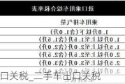 二手汽车进口关税_二手车出口关税