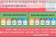 保定汽车限号2023年最新限号通知-保定汽车限号2023年最新限号通知查询