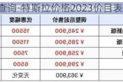 特斯拉价格查询-特斯拉价格2023价目表今天