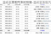 温岭至洛阳汽车时刻表-温岭至洛阳汽车