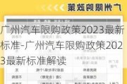 广州汽车限购政策2023最新标准-广州汽车限购政策2023最新标准解读