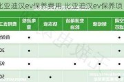 比亚迪汉ev保养费用,比亚迪汉ev保养项目