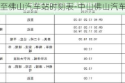 中山至佛山汽车站时刻表-中山佛山汽车票价