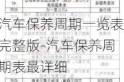 汽车保养周期一览表完整版-汽车保养周期表最详细