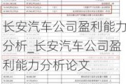 长安汽车公司盈利能力分析_长安汽车公司盈利能力分析论文