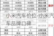 小米汽车价位-小米汽车品牌口碑