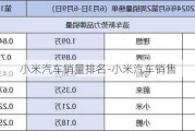 小米汽车销量排名-小米汽车销售