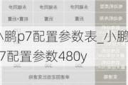 小鹏p7配置参数表_小鹏p7配置参数480y