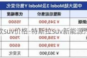 特斯拉新款suv价格-特斯拉suv新能源汽车价格表