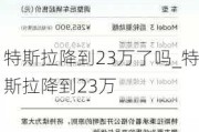 特斯拉降到23万了吗_特斯拉降到23万