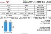 21款特斯拉model3-21款特斯拉model3电池容量