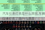 汽车仪表灯亮是什么原因,车辆仪表灯亮了是什么原因