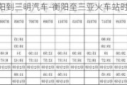 衡阳到三明汽车-衡阳至三亚火车站时刻表