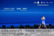 比亚迪汽车销售公司总经理助理汪伟东-比亚迪汽车销售公司总经理助理汪伟