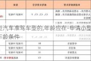 申请小型汽车准驾车型的,年龄应在-申请小型汽车准驾车型年龄条件