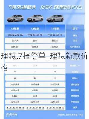 理想l7报价单_理想新款价格