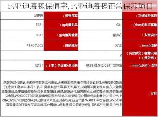 比亚迪海豚保值率,比亚迪海豚正常保养项目