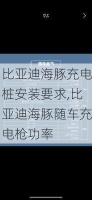 比亚迪海豚充电桩安装要求,比亚迪海豚随车充电枪功率