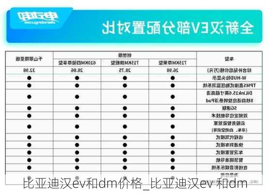 比亚迪汉ev和dm价格_比亚迪汉ev 和dm