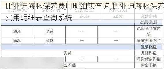 比亚迪海豚保养费用明细表查询,比亚迪海豚保养费用明细表查询系统