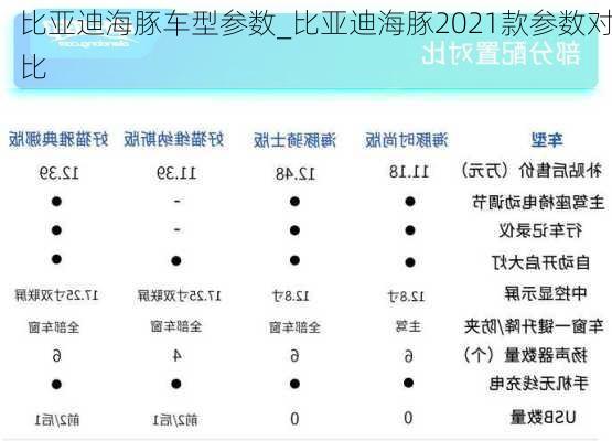 比亚迪海豚车型参数_比亚迪海豚2021款参数对比