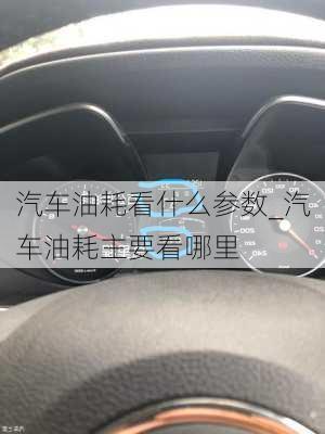 汽车油耗看什么参数_汽车油耗主要看哪里