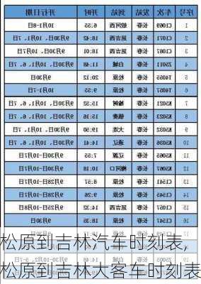 松原到吉林汽车时刻表,松原到吉林大客车时刻表