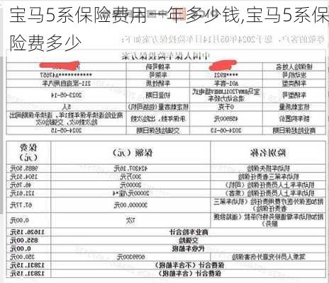 宝马5系保险费用一年多少钱,宝马5系保险费多少