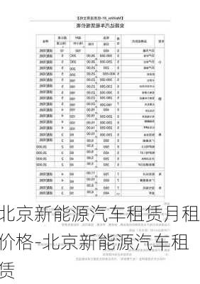 北京新能源汽车租赁月租价格-北京新能源汽车租赁