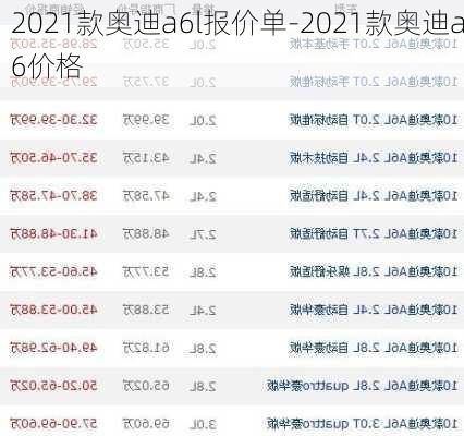 2021款奥迪a6l报价单-2021款奥迪a6价格