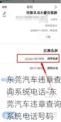 东莞汽车违章查询系统电话-东莞汽车违章查询系统电话号码
