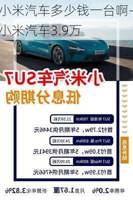 小米汽车多少钱一台啊-小米汽车3.9万