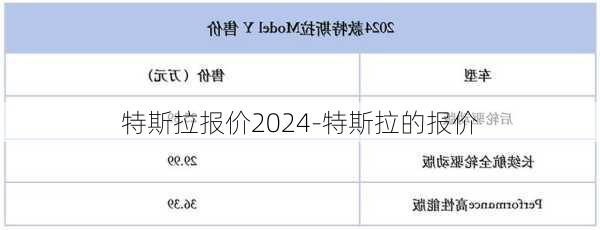 特斯拉报价2024-特斯拉的报价