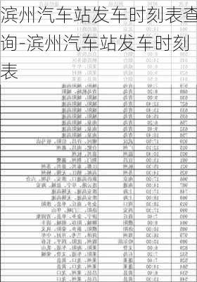 滨州汽车站发车时刻表查询-滨州汽车站发车时刻表