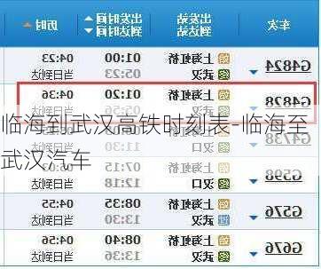 临海到武汉高铁时刻表-临海至武汉汽车