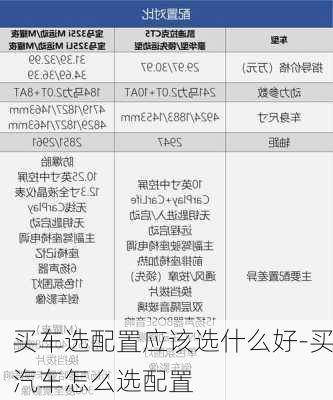 买车选配置应该选什么好-买汽车怎么选配置