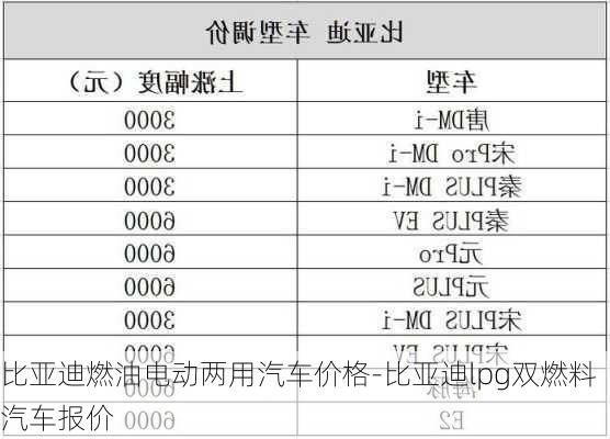 比亚迪燃油电动两用汽车价格-比亚迪lpg双燃料汽车报价