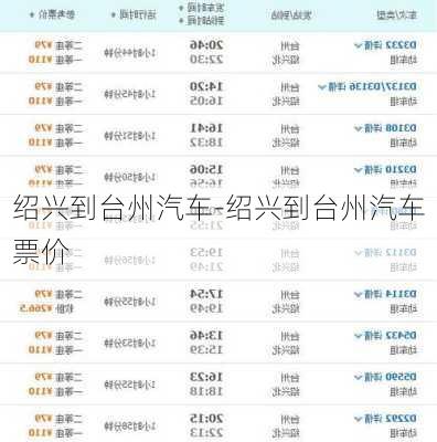 绍兴到台州汽车-绍兴到台州汽车票价