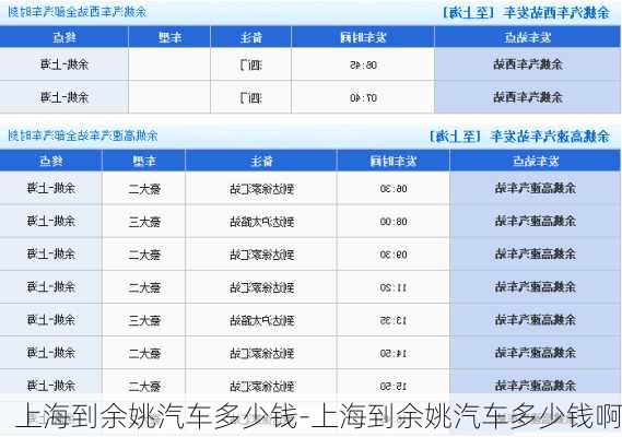 上海到余姚汽车多少钱-上海到余姚汽车多少钱啊