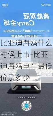 比亚迪海鸥什么时候上市-比亚迪海鸥电车最低价是多少