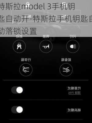 特斯拉model 3手机钥匙自动开-特斯拉手机钥匙自动落锁设置