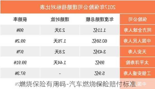 燃烧保险有用吗-汽车燃烧保险赔付标准