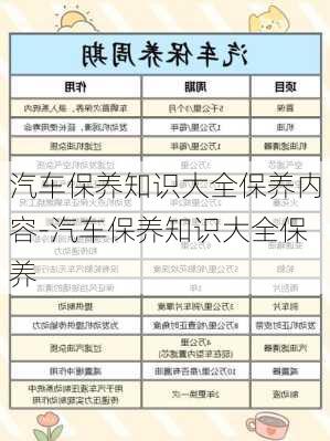 汽车保养知识大全保养内容-汽车保养知识大全保养