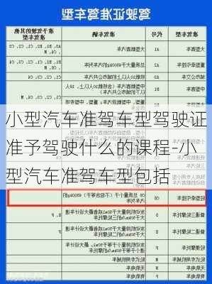 小型汽车准驾车型驾驶证准予驾驶什么的课程-小型汽车准驾车型包括