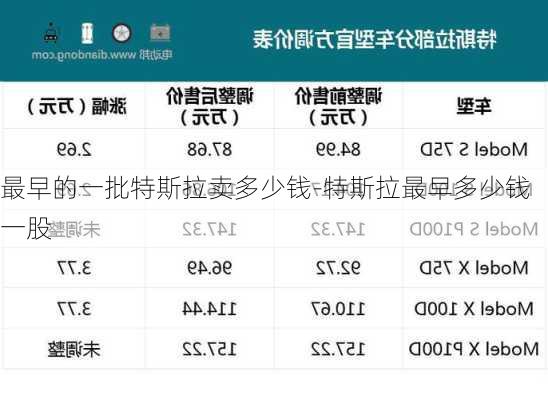 最早的一批特斯拉卖多少钱-特斯拉最早多少钱一股